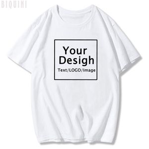 DIY Image Text T koszule na zamówienie unisex harajuku tees graficzne letnie topy wydrukowane o-neck100% bawełniany krótki rękaw luźne 4 220609