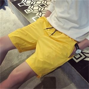 Han Men S Summer Student Candy Color Casual Sports Shorts Snabbtorkande strand Fem poäng byxor 220301