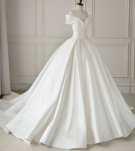 2022 Glitter Dubai Arabia suknia balowa sukienki ślubne długie rękawy koraliki koronkowe zastosowane w rozmiarze niestandardowe suknie ślubne kryształowe sukienki śr.