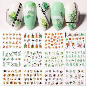 Wholesale spring tattoos for sale - Group buy Stickers Decals set Spring Collections Nail Water Sticker Decal Flower Leafs Tree Green Red Colorful Transfer Tattoo dt