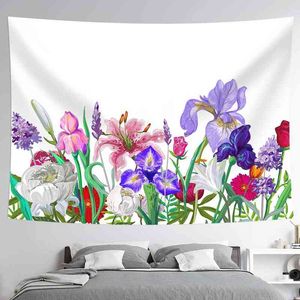 Farfalla colorata fiori tappeto appeso a parete sotto il modello notturno sfondo Home Decor Beach Yoga Mat J220804