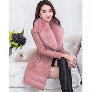 Frauenfell Faux Winter 2022 Mantel weibliche XL Long Sheepskin Down Jacket Collar High-End Warm