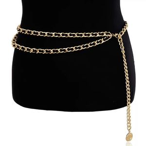 2024 Retro Women Waistband Designer Womens Dress Chain Belt Pearl Narrow Waist Chains Waist Rope Chain Metal Belt Suit Shirt Accessories gift 0505