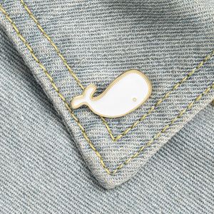 Little Whale Enamel Pins Custom Mini Badge Denim Jeans Lapel Pins Cartoon Simple White Jewelry Gifts Brooches for Kids