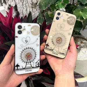 Bling Diamond Glitter Cell Phone Cases Rhinestone 3D Ferris wheel Cover for iphone 11 12 13 Pro Max Xsmax x 7 plus