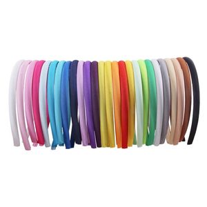 1 cm färgglada satinplast pannband för kvinnor handgjorda diy mode hårtillbehör enkla baby pannband 0 4xt d3