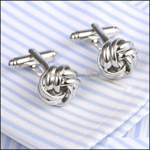 Cuff Links Cufflinks Tie Clasps Tacks Jewelry Luxury Mens Sier Knotted Shirt Wedding Business Accessories Drop Delivery 2021 Rvxy9