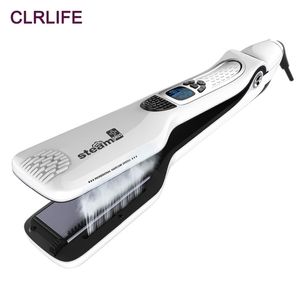 Clrlife Steam Hair Hair streamer Brush Ceramic Flat Iron Professional Electric Check быстро выпрямление 220727