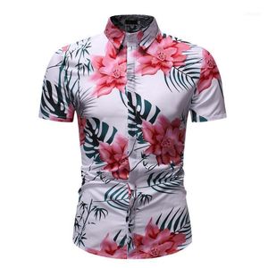 Klasyczny chiński styl bambusowy druk koszula Mężczyźni Letnie Dorywczo Topy Krótki Rękaw Afryki Hawajskie Koszulki Sun Beach Męskie