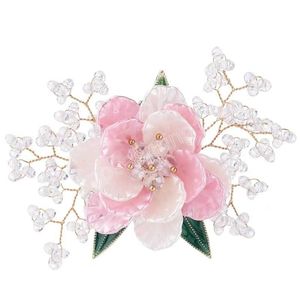Handgjorda kristallblomma broscher för kvinnor högklassig elegant corsage halsduk spänne märke brosch stift smycken gåvor