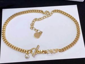 Choker halsband bröllop diamant k guldpläterad platina monogram hänge designer halsband för kvinnor