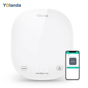 Yolanda Smart Kitchen Weight Scale Bluetooth Digital Alimentos Pesando escala Registro de alimentos Diário nutricional LED Botão Touch Touch 201211