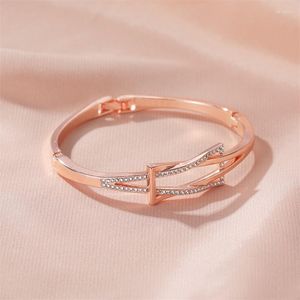 Pulseira de pulseira clássica de pulseira feminina de cor de ouro de cor de ouro para mulheres rosa strol