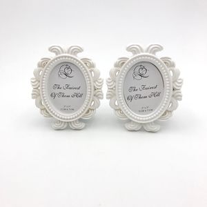 50pcs ślub retro Favors White Baroque Style eliptyczne zdjęcie ramka urodzinowa Dekoracja Dekoracja Prezenta