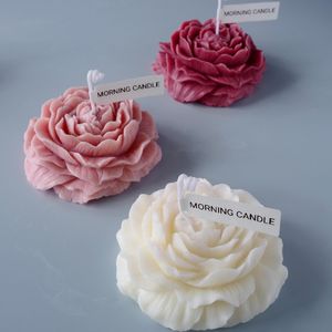 Aromaterapi Candle Mold Handgjorda DIY Stor Peony Silicone Mold Sound Candle Clay Moulds