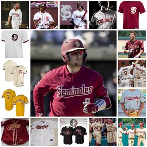 NCAA Custom 2 Deion Sanders genähtes Baseballtrikot Preston Wetherell Alex Toral Kyle McMullen Carson Montgomery James Tibbs Reese Albert AJ Shaver Doug Kirkland