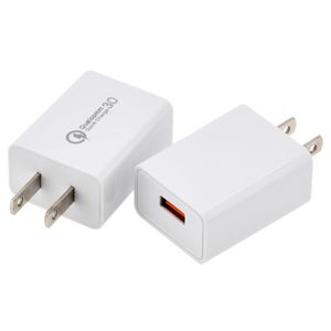 US USB Quick Charge 3.0 18W Travel Chargers QC3.0 Fast Wall Charger Mobiltelefonadapter för Samsung S10 Huawei Xiaomi