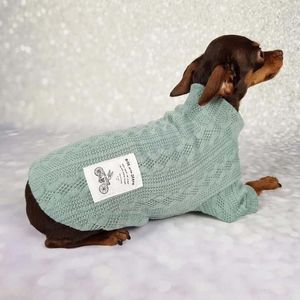 Hundkläder Turtleneck stickad tröja Yorkie Toy Terrier Chihuahua Pullover kläder för små medelstora hundar Sphynx Cat Jumperdog
