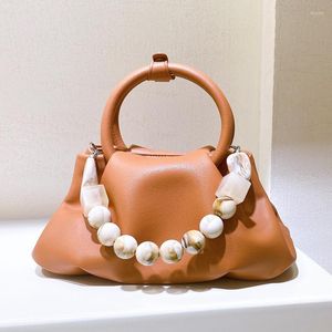 Akşam çantaları genişletilebilir dantel tasarımcı yüzük çanta kadınlar için inci ve mermer dekorasyon omuz çantası yüksek kalite narin crossbody çanta