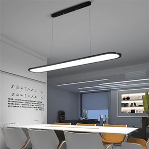 Pendellampor moderna minimalistiska LED -lampor svart för köksbord matsal ljuskrona belysningsupphängning design lusters fixturependant