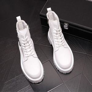 Italien Luxus Luftpolster Hochzeitskleid Party Schuhe Schnüren Vulkanisieren Mesh Freizeitstiefel Frühling Herbst Weiße Runde Kappe Tenis Masculino Männer Atmungsaktive Turnschuhe