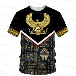 Camisetas masculinas de verão mitos egípcios de camiseta egípcia Padrão de luxo de luxo de manga curta