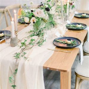 Fsislover mjuka chiffong bord löpare bröllop dekor bord löpare enkel solid nordisk hem dekorativ multi-use bordduk cx220412