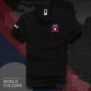 Polo da uomo Camicie Laos Uomo Manica corta Marchi bianchi Stampati per Paese 2022 Cotone Nazione Squadra Bandiera Moda Top Laotian LaoMen's Men'sMe