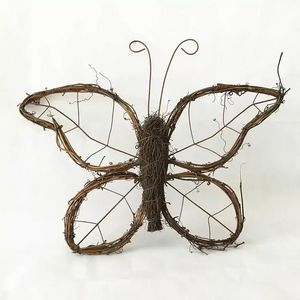 1 Pc/lot New Design Farmhouse Decor Hanging Wall Decoration Grapevine Twig Rattan Butterfly Ornaments C0628x2