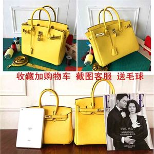 Wholesale travel knit fabric for sale - Group buy Designer Handbags herms Yellow Amber Handbag Mini Bag Women s Small Leather Head Layer Cowhide bags