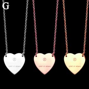 Wholesale gifts for girlfriends resale online - G gold heart necklace female stainless steel couple rose chain pendant jewelry on the neck gift for girlfriend accessories wholesa266d