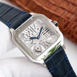 Luxury Men's Skeleton Mechanical Watch Leather Strap Sapphire Glass Ultra-Thin Movement 9.08mm Original Box and Paper
