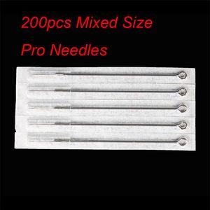 Wholesale needles sizes resale online - 200Pcs Assorted Disposable Sterile Tattoo Needles Mixed Size For Tattoo Machine Gun Ink Cups Tips Kits230W