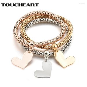 Charm Bracelets Zinc Alloy Gold/ Rose Silver Color 3 Popcorn With Heart Custom DIY Bracelet & Bangle SBR170119Charm Lars22