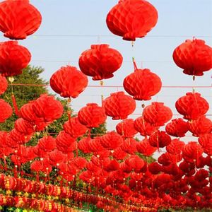 50 Pieces 6 Inch Traditional Chinese Red Paper Lantern For 2023 Chinese Year Decoration Hang Waterproof Festival Lanterns 220527