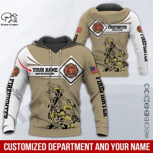 Plstar Cosmos 3dprinted Est Firefighter özel adı benzersiz komik hrajuku sokak kıyafeti unisex casual hoodies zip sweatshirt w 2220714