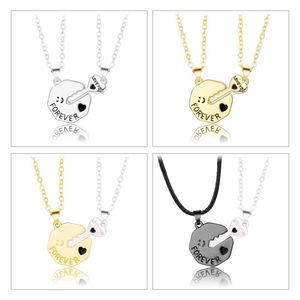 Wholesale forever love resale online - Pendant Necklaces F2TD Key Love Stitching Necklace Couple Neck Chain Lightweight Forever