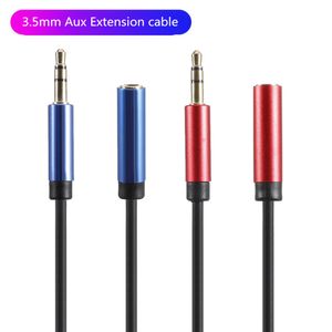 3.5mm Extension Audio Cable Male To Female Cable TPE 3.5 Metal Headphone Transfer Cables
