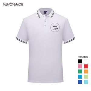 Yaz Sıradan Erkekler ve Kadın Kısa Kollu Polo Gömlek Özel Baskı Kişiselleştirilmiş Tasarım Üstleri DIY Yakel Giysileri 220608