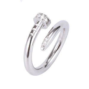 Hot selling Love Rings Womens Luxury Jewelry Titanium Steel Nail Ring Fashion Casual Ladies Gift With CZ Diamond high-quality Trinkets