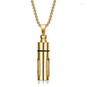 Pendant Necklaces Stainless Steel Memorial Glass Urn Locket Hair Cremation Jewelry For MenPendant NecklacesPendant