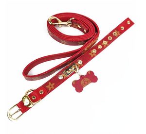 Hundspår Justerbar andningsbar PU Casual Designer Brev Utomhuslöpande Training Halsband Ropetie Collar Supplies /