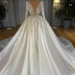 V Neck Vintage White Prom Dresses Ball Suknia Koronkowa Aplikacja Elegancka Princess Luxury Prom Suknie Vestido de Graducion