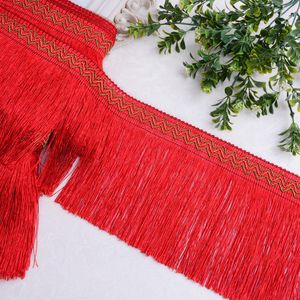 Annan heminredning 12yards/Lot Sying Tassel frans spets trim klädsel gardin band hantverk dekorativ 15 cm tasselother