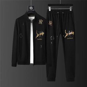 Men's Tracksuits Casual Sport Suit Men's Tracksuit Spring&autumn Stand-up Collar Printed Embroidered Cardigan Tide Brand Youth Two-p