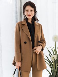 Women's Wool & Blends Moda Invierno Elegant Double Breasted Coats Long Slim Female Coat Overcoat Abrigos Mujer LX2109 Bery22