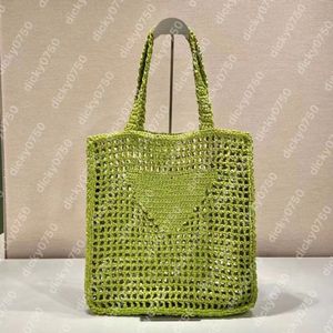 Designer handbags raffia fiber tote bag Summer solid color shopping bags Embroidered Logo Luxury casual bag for women Grid Shaped Woven Bag lady purse dicky0750