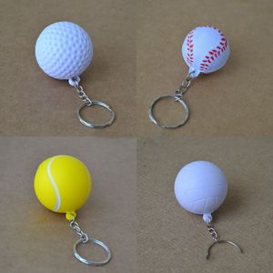 12pcs/bolsa personalizada Keychain Mini PVC Sport Carchain Ball Keyt Ring For Players Men Women Wallet Keyring