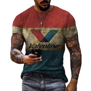 Retro Style Mens Summer Tshirts 3D Shortsleeeved Size de tamanho grande padrão de costura de tamanho grande para homens Tops 220607