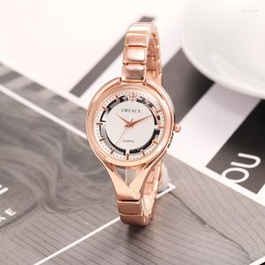 Wristwatches Personality Casual Women's Decorative Watch Student All-match Hollow Surface Thin Band Alloy Bracelet WatchWristwatches Hec